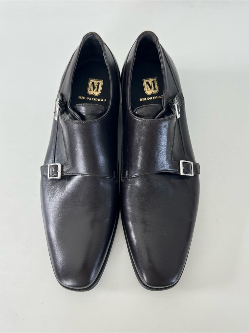BRUNO MAGLI Paro Dark Brown Structured Buckle Strap Dress Shoes Oxford Sz 11 M - Picture 5 of 13